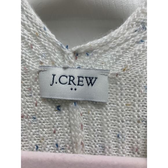 J. Crew Donegal Button-Front Oversized Wool Speckled Knit Poncho Twee - Picture 6 of 7